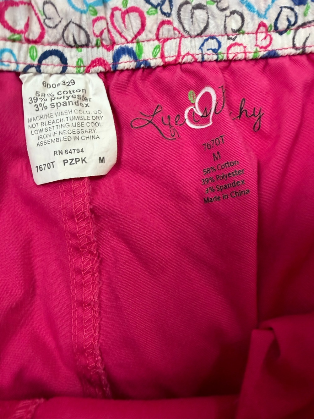 Life is Peachy Pink scrub pants Medium tall - Picture 9 of 9